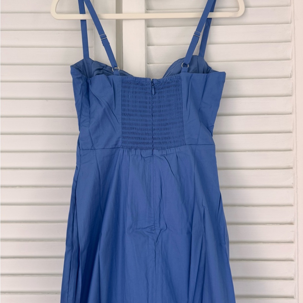 NWOT Reformation Stormi Bustier Midi / Maxi Dress in Dusk Light Blue - Picture 8 of 12